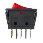 Выключатель 3 клавишный, с подсветкой, красный, пластик - Фото 4