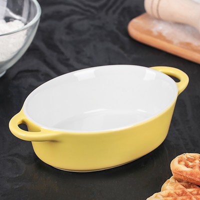 Форма для запекания из жаропрочной керамики Доляна «Долли», 18,5×11×4,5 см, цвет жёлтый