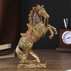 Сувенир полистоун "Конь императора на дыбах" стразы МИКС 19,5х13,5х7 см - фото 8770141