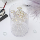 Шпилька для волос "Полярный цветок" 1х6 см, серебро - Фото 2