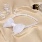Ободок для волос «Школьница», бант блеск, белый - Фото 1