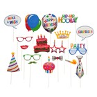 Карнавальный набор для фотосессии «С днём рождения», 18 предметов - фото 320539181