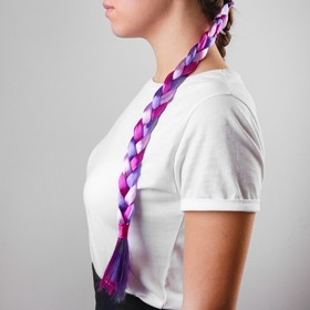 Коса на резинке, 42 см, цвет фиолетовый