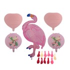 Букет из шаров «Фламинго», фольга, латекс, набор 16 шт., цвет розовый - Фото 2