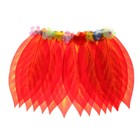 Гавайская юбка «Листики красные и цветочки» 36 см - фото 16131473