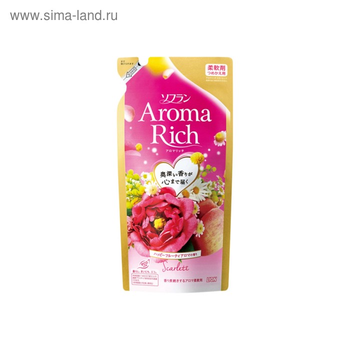 Кондиционер для белья LION Aroma Rich Scarlett, с цветочно-фруктовым ароматом, запасной блок, 430 мл - Фото 1
