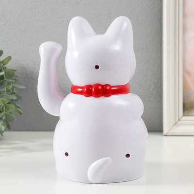 Маятник настольный антистресс «Манэки-нэко белый», пластик, от батареек 2×АА, 21×14×11.3 см