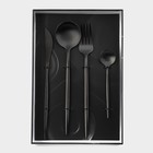Столовые приборы Magistro «Фолк», 4 предмета, нержавеющая сталь, чёрные - Фото 4