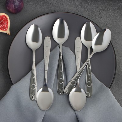 Набор ложек столовых из нержавеющей стали Доляна «Бабл», 20 см, 6 шт