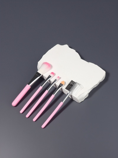Набор кистей для макияжа COLOR POWER pink, 5 шт., розовый