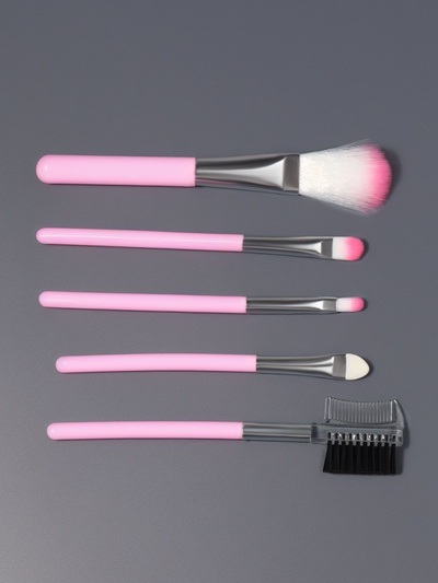 Набор кистей для макияжа COLOR POWER pink, 5 шт., розовый