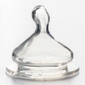 Соска силиконовая на бутылочку, ортодонт., широкое горл, антиколик., от 0 мес., медленный поток