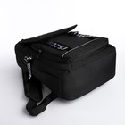 Рюкзак школьный на молнии из текстиля, 5 карманов, цвет чёрный - Фото 3