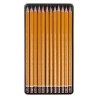 Набор карандашей чернографитных разной твердости 12 штук Koh-I-Noor 1580, 6В-6Н, в металлическом пенале - фото 8438960