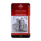 Набор карандашей чернографитных разной твердости 12 штук Koh-I-Noor 1580, 6В-6Н, в металлическом пенале - Фото 5