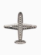 Брошь «Самолёт туристический», белая в серебре - Фото 3
