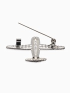 Брошь «Самолёт туристический», белая в серебре - Фото 4