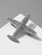 Брошь «Самолёт» туристический, цвет белый в серебре 3924704