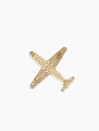 Брошь «Самолёт туристический», белая в золоте - Фото 3