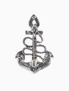 Брошь «Якорь» ретро, белая в чернёном серебре - Фото 2