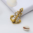 Брошь «Якорь» ретро, цвет белый в черненом золоте - Фото 4