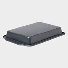 Противень Доляна «Прямоугольник. Элин», 40.5×27×4.5 см, антипригарное покрытие, серый - Фото 4