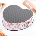 Форма для выпечки разъёмная Доляна «Букетик. Сердце», 23×7 см, антипригарное покрытие, цвет белый - фото 24738121