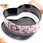 Форма для выпечки разъёмная Доляна «Букетик. Сердце», 23×7 см, антипригарное покрытие, цвет белый - фото 24738122