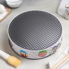 Набор форм для выпечки Доляна «Милый кондитер», 3 предмета: d=28/26/24×7 см, съёмное дно, антипригарное покрытие, цвет белый - Фото 4