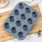 Форма для выпечки Доляна «Мрамор», 35×27 см, 12 ячеек, антипригарное покрытие, серая - Фото 2