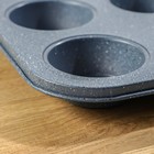 Форма для выпечки Доляна «Мрамор», 35×27 см, 12 ячеек, антипригарное покрытие, серая - Фото 3