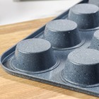 Форма для выпечки Доляна «Мрамор», 35×27 см, 12 ячеек, антипригарное покрытие, серая - Фото 4