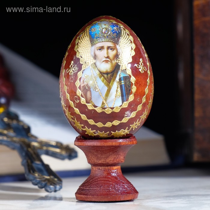 

Яйцо сувенирное "Николай Чудотворец", на подставке