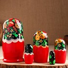 Матрёшка деревянная «Земляничка», чёрный платок, 5 кукольная, 18 см - Фото 2