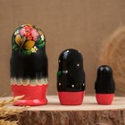 Матрёшка дерево «Рябина», чёрный платок, 3 кукольная, 12 см - Фото 2