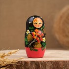 Матрёшка дерево «Рябина», чёрный платок, 3 кукольная, 12 см - Фото 3