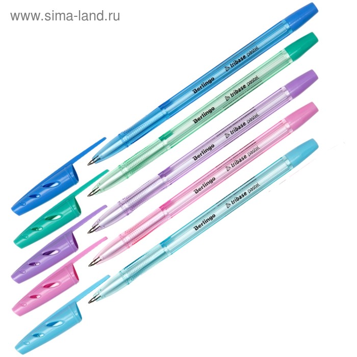 Ручка шариковая Tribase Pastel, узел 0.7 мм, чернила синие, микс - Фото 1