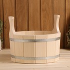 Шайка - таз для бани и сауны, 5 л, липа, нержавеющий обруч, «Добропаровъ» - Фото 5