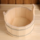 Шайка - таз для бани и сауны, 5 л, липа, нержавеющий обруч, «Добропаровъ» - Фото 4