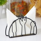 Салфетница Доляна «Столовые приборы»,13×3.5×8 см, чёрная - Фото 1