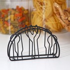 Салфетница Доляна «Столовые приборы»,13×3.5×8 см, чёрная - Фото 3