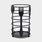 Сушилка для столовых приборов Доляна, 10.5×10.5×16 см, чёрная - Фото 3