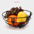 Фруктовница Доляна, 22×22×9.5 см, чёрная - Фото 2