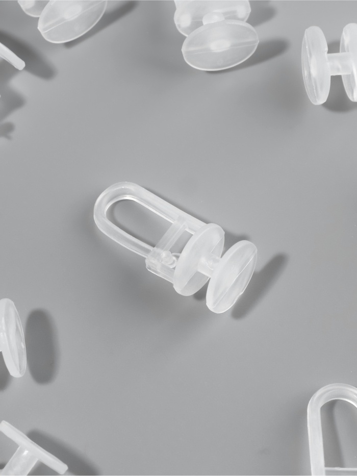 Крючок для штор, гвоздик с замком, 25×12 мм, прозрачный - Фото 1