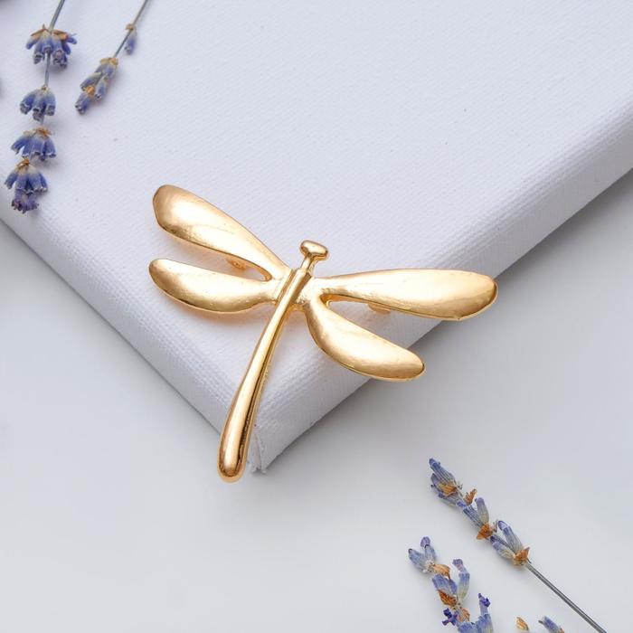 Брошь «Стрекоза», цвет золота - Фото 1