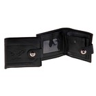 Кошелек мужской "Орел" 3 отдела, монетница, черный - Фото 1