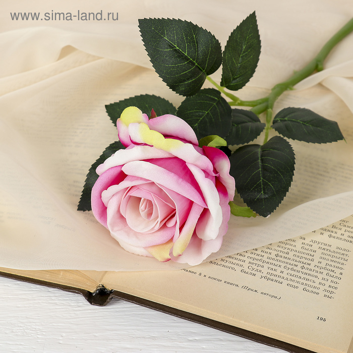Цветы искусственные "Роза венесуэльская" 8х23 см, розовый - Фото 1