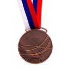 Медаль призовая бронза под нанесение 064, d=5 см, с лентой - Фото 4