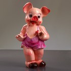 Копилка "Хрюша с цветком" 12х19х38см - Фото 4