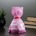 Копилка "Кот в галстуке" розовый 13*12*20 см - Фото 3